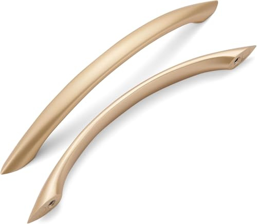 L&lonpa Poignée Meuble Entraxe 128mm Doré Cuisine Poignées Lot de 10 | Poignée Meuble Cuisine, Doré Mat, Aluminium, Longueur Totale 160mm, Moderne