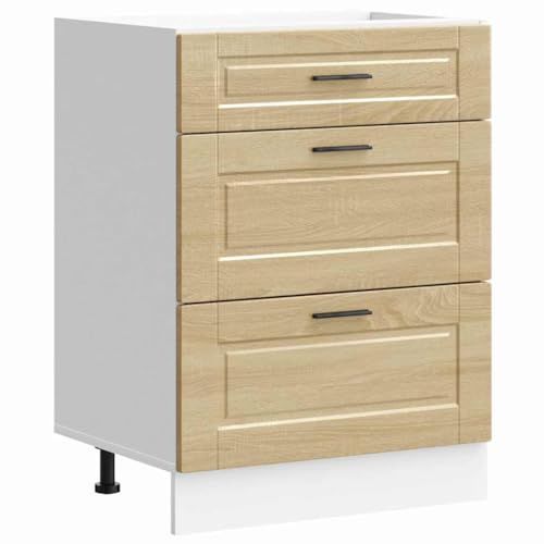 vidaXL Kitchen Base Cabinet Porto Sonoma Oak Engineered Wood, sink base cabinet, base kitchen cabinet with drawer, sink base unit