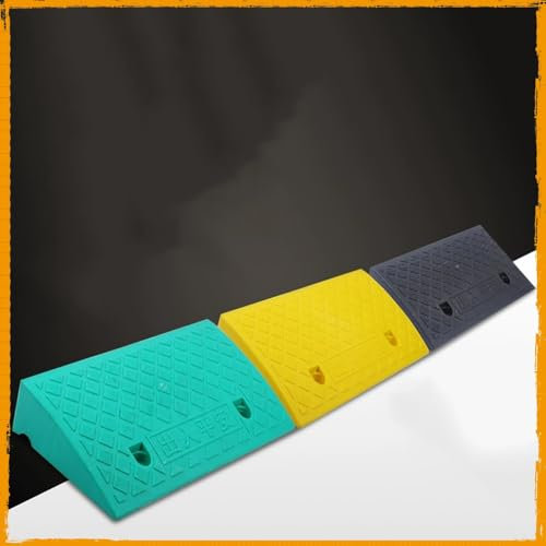 Leicht Bordsteinrampe 7-13cm Hoch Kunststoff Schwellenrampe, rutschfeste Auffahrrampe Rollstuhlrampe für Stufen, Gehweg, Garage, Eingang(Black,50x27x9cm)