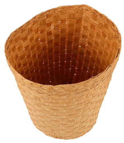 Ciieeo Handcrafted Rattan Trash Can Woven Bamboo Basket for Kitchen Storage Waste Bin for Dining
