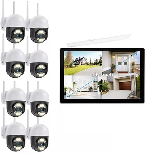 DISCORAMA®- KIT TELECAMERE VIDEOSORVEGLIANZA LED 8 CANALI CON MONITOR DVR HD INFRAROSSI