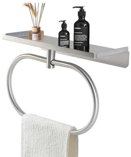 GmwyCzV Portasciugamani, Anelli Portasciugamani in Acciaio Inossidabile 304, Porta Asciugamani da Parete Senza Foratura, Ovale Porta Asciugamano Spazzolato per Bagno, Cucina, Soggiorno (Argento)