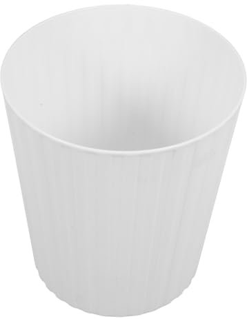HOMSFOU Mini Poubelle De Bureau Blanche sans Couvercle 6l en Plastique Léger, Corbeille De Table Compacte pour Salon, Bureau Et Résidence Étudiante