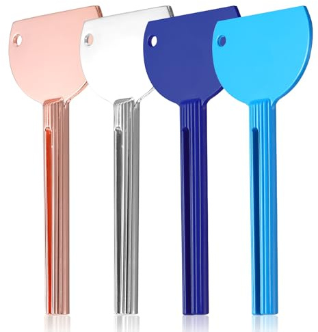 LXUEJIEv4 Stück Zahnpasta Tubenquetscher, Edelstahl Tubenausdrücker Metall Zahnpasta Squeezer für Reinigungsmilch Schuhcreme Haarfärbemittel Pigmente