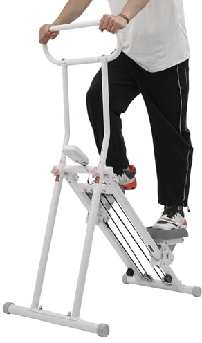 Klettermaschine Stair Stepper mit LCD-Display, Faltbar Cardio Übung Climber, Einstellbare Höhe Treppensteiger für Ganzkörpertraining