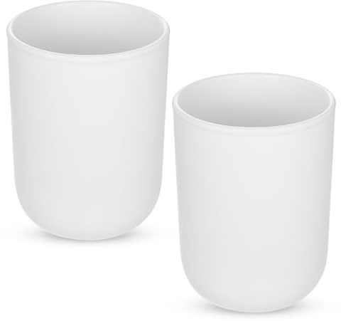 2 Pcs Plastic Toothbrush Holders for Bathroom Toothbrush Tumbler, Reusable Plastic Mugs for Bathroom Mouthwash Cup for Toothpaste Rinsing Wash Mug, Family Travel Camping(Green, Grey)