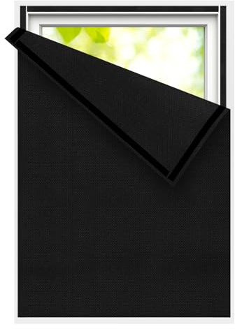 Fenster Verdunkelung,Leinenoptik Dachfenster Sonnenschutz,Hitzeschutz Fenster Innen,Verdunkelungsrollo Ohne Bohren,Dachfensterrollos Blinds Zuschneidbar,Verdunklungsfolie Meterware für Schlafzimmer