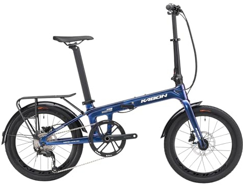 KABON Klapprad 20 Zoll Carbon, 9 Geschwindigkeit Faltrad mit Carbon Rahmen Ultraleichtes Mini Stadtfahrrad Faltrad Klapprad Herren Damen
