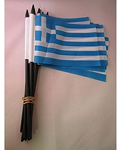 AZ FLAG Stockflagge Griechenland 15x10 cm Leichtes Polyester Plastikstab