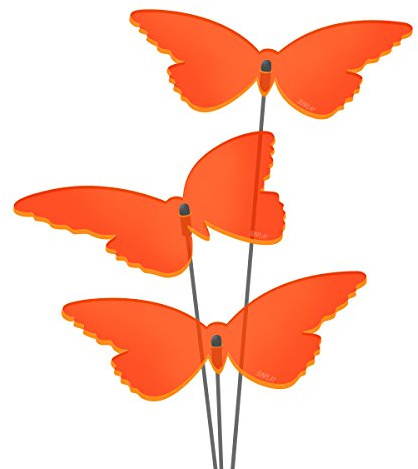 SUNPLAY Sonnenfänger Schmetterlinge Isabelle in ORANGE, 3 Stück je 10 cm Durchmesser im Set + 35 cm Schwingstäbe