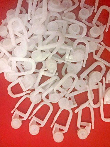 Sonnenschutz-HH - 100 Stück Gardinenrollen Gardinenröllchen 6 mm Laufrolle mit Faltenhaken für Faltenband Kräuselband - Innenlaufrollen für Gardinenschienen Vorhangschienen Laufschienen - weiß