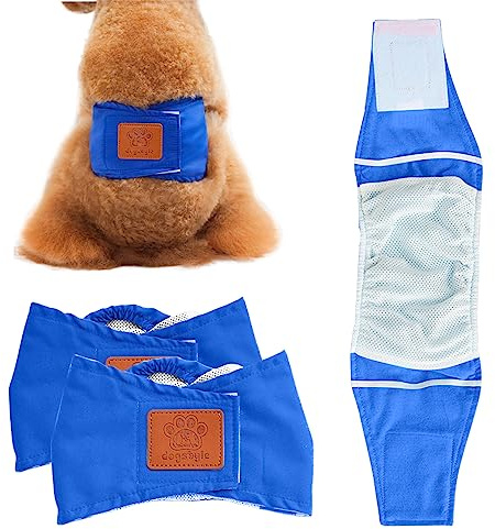 PETCUTE Hundewindeln Waschbare Bauchband für Männliche Hunde Hund Hygieneunterhose 2er Pack Hund Windeln wiederverwendbar