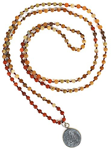KELITCH Natürliche Achat Perlen Halskette 925 Silber Buddha Anhänger Halskette Amulett Schmuck
