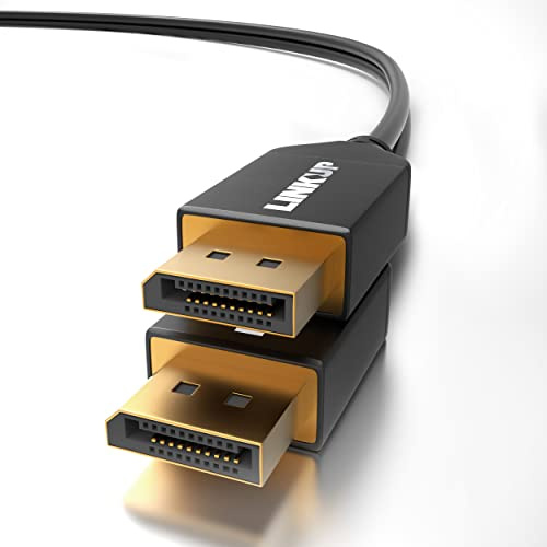 LINKUP - 34AWG Ultra Mince Flexible Câble DisplayPort DP8K (Certifié VESA) HBR3 DSC 1.2a HDCP2.3 3D | 8K@60Hz 4K@144Hz | UHD QHD FHD | - 2 Mètres