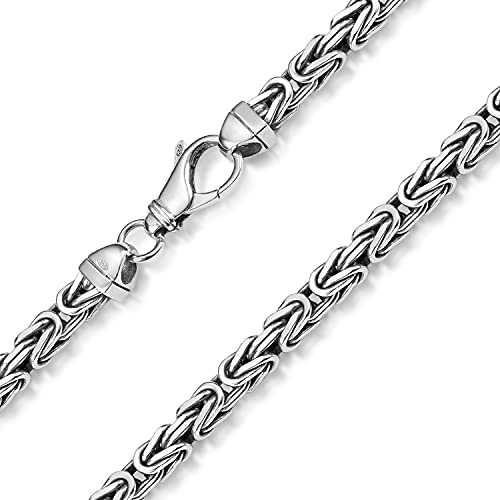 925 Silber Königskette Herren Halskette 5mm in 45 50 55 60 70 80 cm K35 | massive Sterlingsilber Kette 4-fach diamantiert und rhodiniert Made in Germany von MATERIA by Matthias Wagner