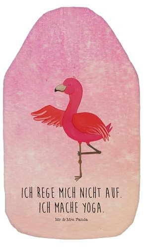 Mr. & Mrs. Panda Wärmflasche Flamingo Yoga - Geschenk, Yogi, Wärmflaschenbezug, Yoga-Übung, Baum, Kleine Wärmflasche, Entspannung, Bettflasche,