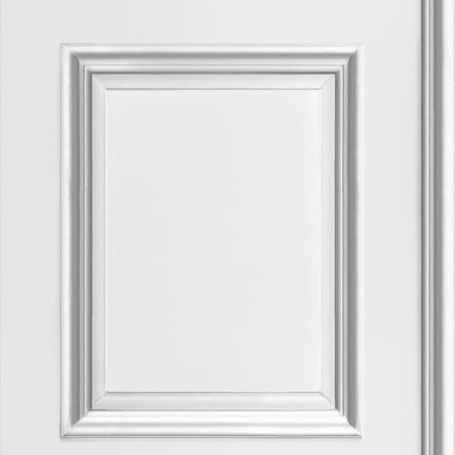 YöL Wood Panel Effect Wallpaper White Grey Classic Traditional 10m Roll | With realistic detail, ideal for a contemporary feature wall in a bedroom, dining room or living room, 53cm straight match