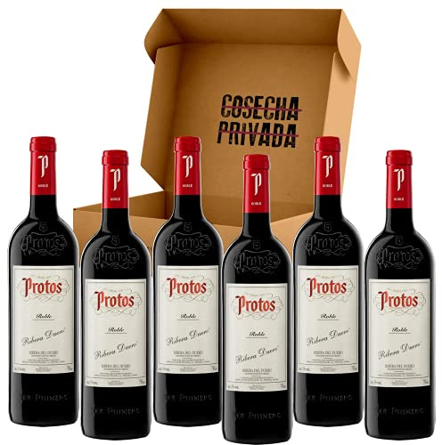 Protos Roble - Envío Gratis 24 H - 6 Botellas - Vino Tinto - Ribera del Duero - Seleccionado y Enviado por Cosecha Privada - 6 Protos Roble