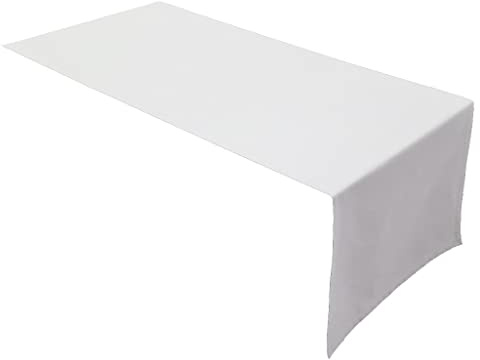 Lemos Home Hochwertiger Tischläufer Tischwäsche aus 100% Baumwolle Kollektion Konzept, Farbe & Größe wählbar (Tischläufer - 45x120cm, Weiß)