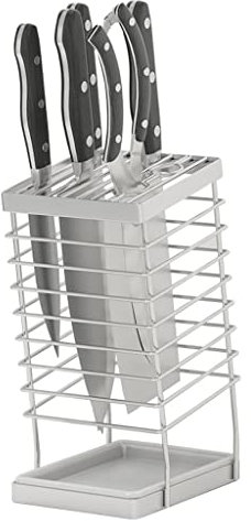Porta Coltelli Cucina Porta coltello da cucina addensato 304 Porta coltello in acciaio inox con cuoio da cucina Dreining Coltello di stoccaggio Cremagliera Inserimento Coltello Cremagliera Forniture f