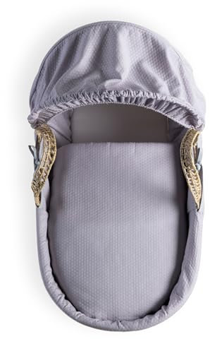 Clair de Lune Baumwoll-Bettwäsche-Set für Babykörbchen, universell, hergestellt in Großbritannien (Korb ist Nicht im Lieferumfang enthalten), Grau