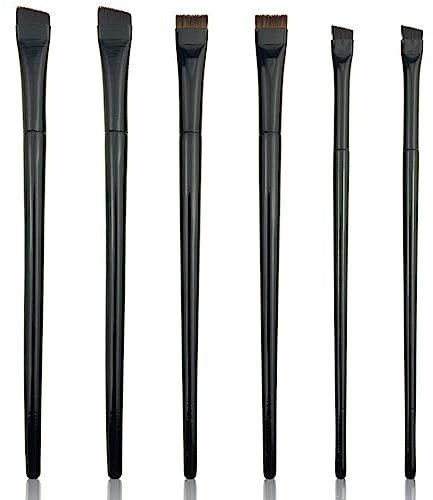 6 Pcs Eyeliner Brush Set Angled Eyebrow Brush Flat Eyelash Brush Makeup Tools for Eyelashes Eyebrows Eyeshadow Cosmetics