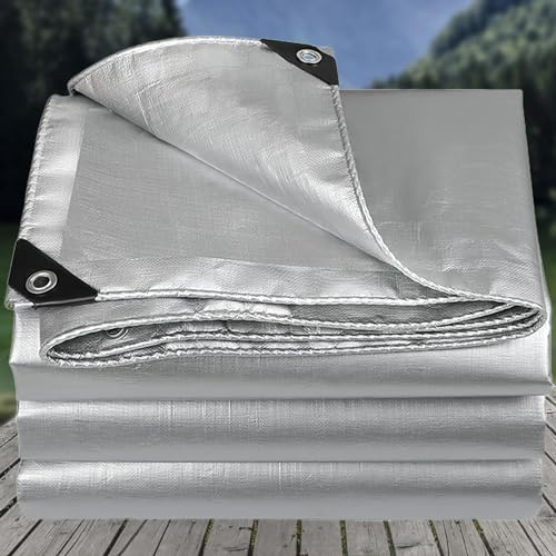 TMGJShd wasserdichte Plane Stabile Plane Doppelseitige Beschichtung Mit VerstäRkten öSen, Geeignet für Outdoor- Und GartenmöBel, UnterstüTzt Personalisiertes Design. (2m*4m|165g/m²)