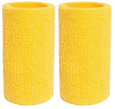 Sweatbands Sports Wristbands for Men and Women - 6 inch Elastic Athletic Wrist Bands for Tennis, Basketball, Running, Working Out