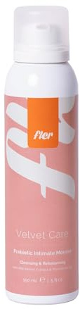 Fler Velvet Care - intimt rengöringsskum med prebiotika för daglig rengöring, balanserar bakterieflora, lämplig för känslig hud, gynekologiskt testat, pH 3,8, 150 ml