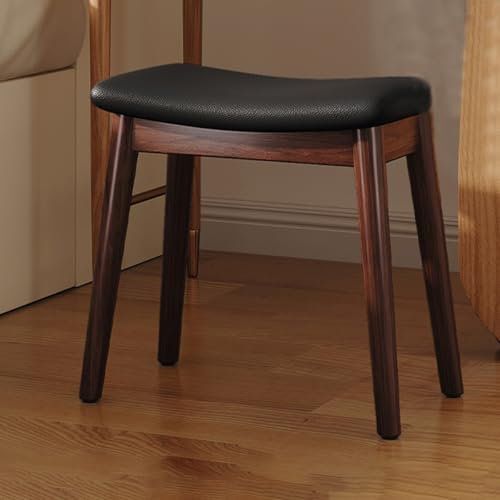 GIZNXBA Barhocker Aus Holz Mit Gepolstertem Sitz Esszimmerstühle Aus Holz Für Küche & Wohnzimmer, Moderner Holzstuhl Für Das Esszimmer, Eitelkeitshocker Leder Esszimmerstühle(/Brown)