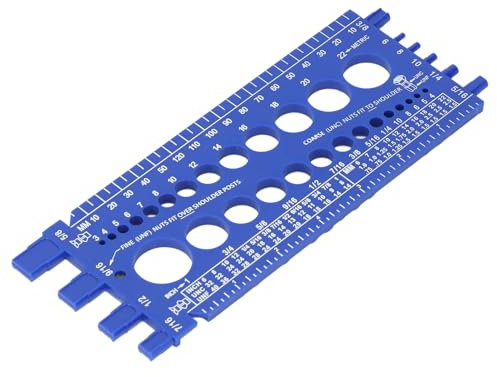 Misuratore della Filettatura di Dadi e Bulloni, Misuratore di Identificazione di Bulloni e Dadi Calibro di Misura della Filettatura di Dadi e Bulloni Ad Alta Precisione (BLUE)