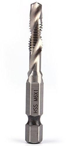Taraud de 6 mm - Foret de cobalt M6 HSS 1/4 - Foret à tige hexagonale et foret conique - Pièce d'outils électriques 8 x 6 x 1