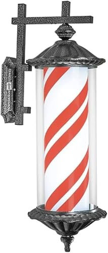 VUIKLCty Poste de barbería con luz, Letrero de peluquería Abierta, Tiras LED giratorias, Estilo Retro clásico, Ahorro de energía(G)