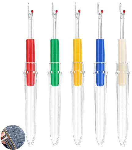5PCS Seam Rippers for Sewing, Stitch Unpicker Tool, Unpicker Sewing Tool, Stitch Ripper, Stitch Thread Unpicker, for Hemlines, Seams, Pockets, Sewing (Multicolor)