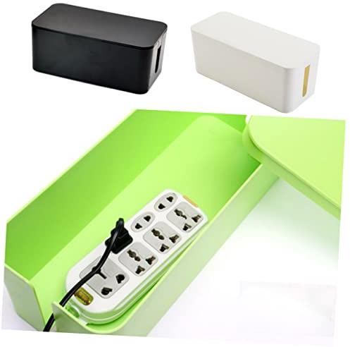 Angoily Boîte de Rangement Câbles et Multiprises Plastique Organisateur de Câbles Noir Grand Format Cache Prises Sécurisé pour Bureau et Maison