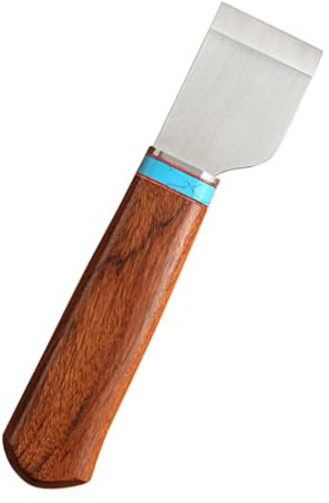 Mipcase Coltello da Taglio con Lama Affilata e Manico in Legno Marrone per Lavorazione del Cuoio Strumento per Artigiani e Principianti nel Fai da Te