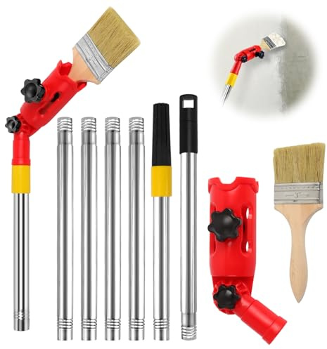 Mehrwinkel Pinsel Verlängerung, 1.8M Farbpinsel Verlängerung, Einziehbare Farbroller Verlängerungsstange für Hohe Decken Wände Zier Und Eckenanstrichwerkzeug, Multi Angle Paint Brush Extende