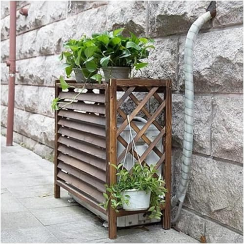 Outdoor Air Conditioner Wall Mount Bracket Wooden Support (81x30x72 cm) for Efficient Cooling Design Weather Resistant Easy Installation