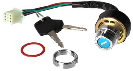 Interruttore Accensione Chiave Interruttore di accensione universale a 6 fili, 3 posizioni, 2 chiavi per scooter, ATV, buggy, go kart, quad