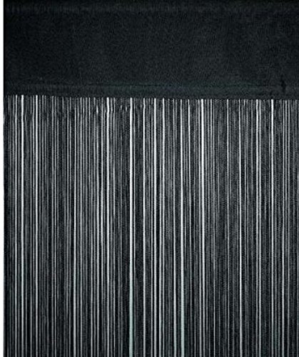 Fadengardine Fadenvorhang Vorhang Faden schwarz 250x90cm