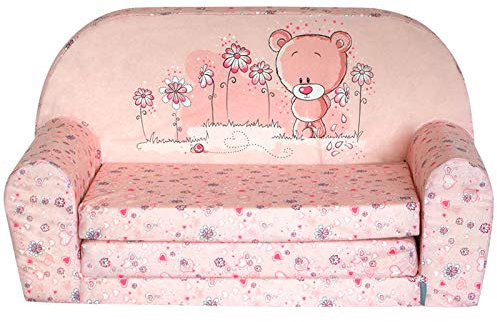 FORTISLINE – Kindersofa MINI ausklappbar 40x78x45cm - Kindersofa für Kinder 2in1 - Kindercouch ausklappbar - Schlafcouch aus Schaumstoff - Abnehmbarer Bezug - Viele Motive