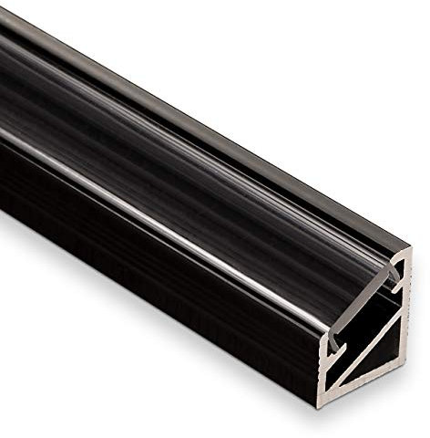 3 Stück LED Profil-66 Eckprofil schwarz mit opaler Abdeckung 2000 x 14,5 x 16,5 mm von SO-TECH®