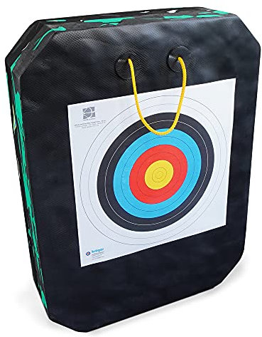 Yate Zielscheibe - Bogenschießen - aus Polimix - 80cm x 60cm für max. 60lbs - incl. 2 Scheibenauflagen - Bogenzielscheibe Double - mit Tragegriff - Indoor und Outdoor, Bogenschießscheibe