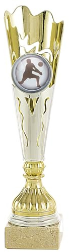 Art-Trophies TP104 - Trofeo Sportivo Mini Porta, Argento/Oro, 31 cm