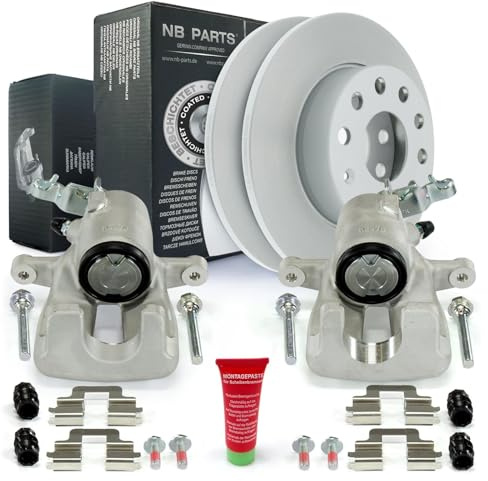 NB PARTS 2x Bremssattel + Bremsscheiben hinten passend für Audi A3 Seat Skoda Octavia VW Golf 5 6
