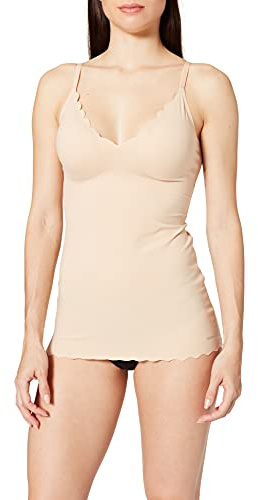 Skiny Damen Spaghettishirt Herausnehmbare Pads Micro Essentials Unterhemd, beige, 64