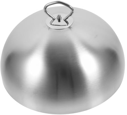 HEMOTON Burger Dome - Cubierta de Cocina de Acero Inoxidable para derretir Queso en Hamburguesas, Pizza, Campana de Comedor con asa, Tapa para cocinar al Vapor para Hamburguesas de Carne (cm)