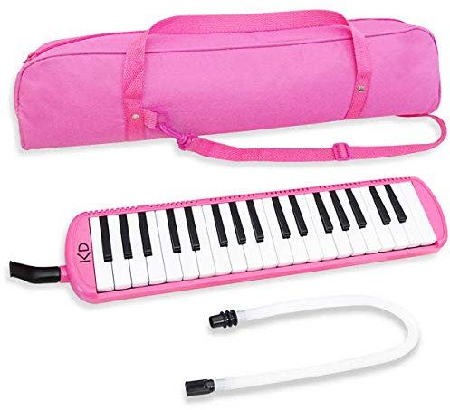 keepdrum Melodica 37 Tasten Pink Rosa mit Tasche