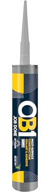 OB1 Grey Multi-Surface Construction Sealant & Adhesive, 290ml 2in1 formula | Hybrid Technology, Excellent Chemical Resistance, Water & Weather Resistant