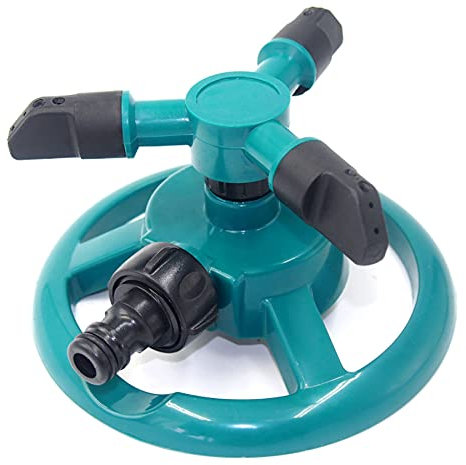 ZAYONG Garten Sprinkler, Automatischer Garten Rasensprenger 360 Grad Drehbarer Drei-Arm Sprinkler Bewässerungssystem Einstellbarer Wassernebelbereich Verwendet für Bewässerung Rasen Pflanzen